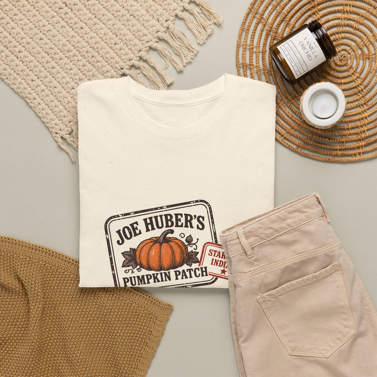 Pumpkin Patch Passport — Personalized Stamp Tee (Adult)