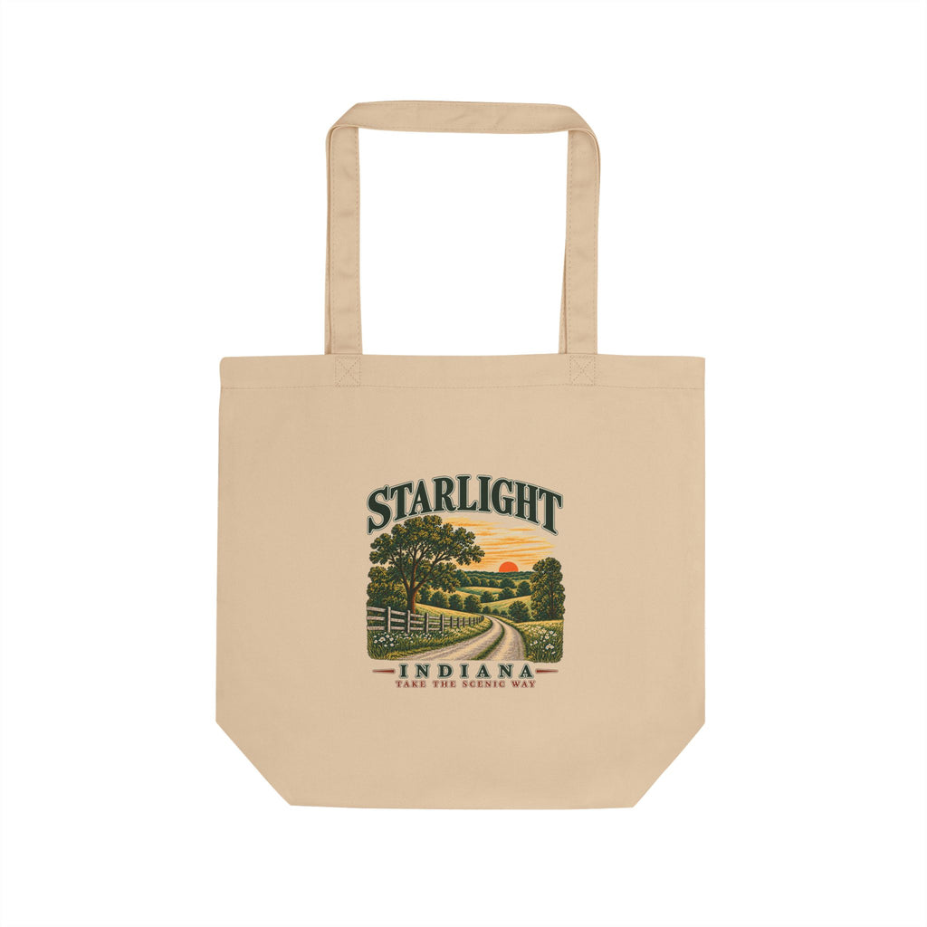 Supplier preview of the Country Roads design on an Oyster Econscious tote bag.