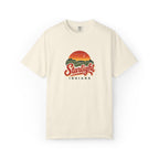 Starlight, Indiana — Retro Sunset Tee on Ivory — supplier-generated preview; physical sample pending