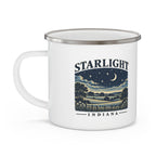 Supplier detail view of Starlight Nights artwork on an enamel camp mug.