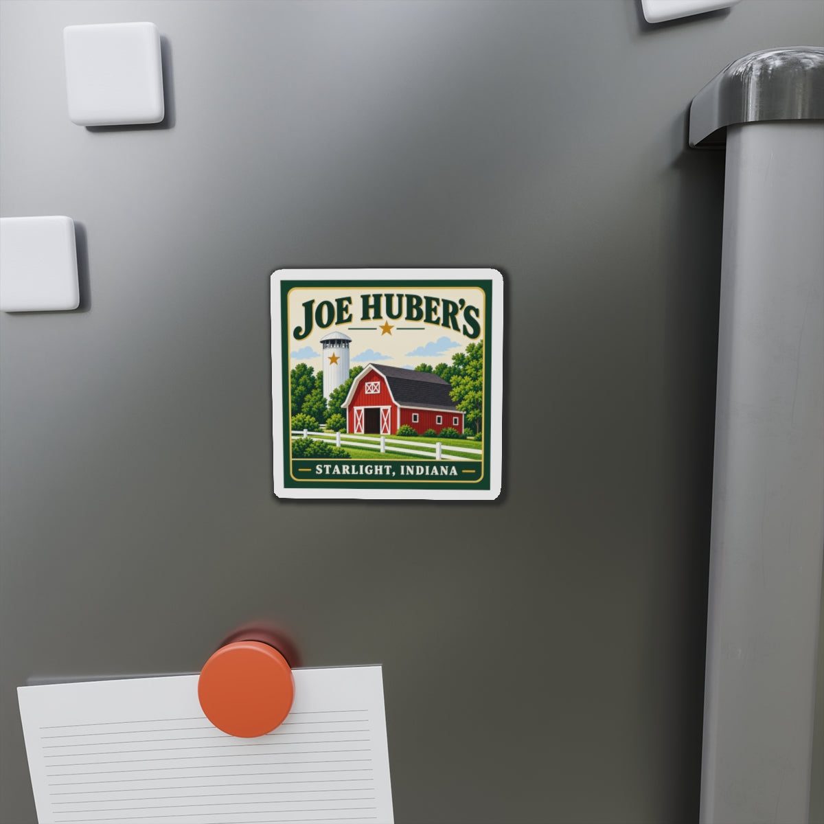 Joe Huber’s — Barnyard Landmark Magnet — product mockup