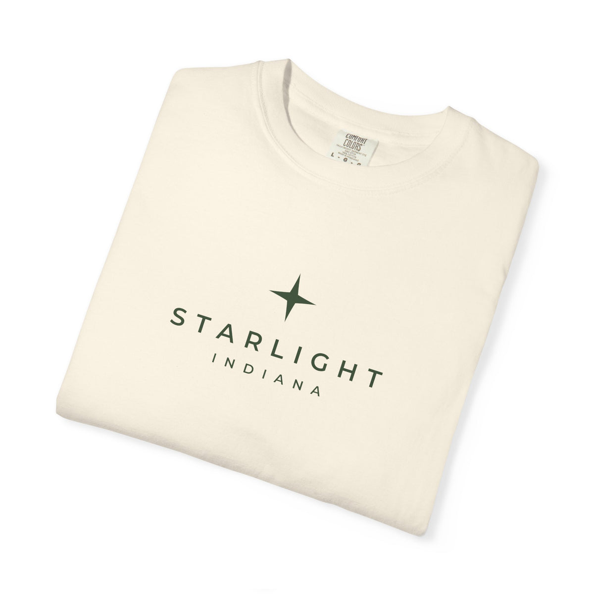 Starlight, Indiana — Simple Star Tee on Ivory — supplier-generated preview; physical sample pending