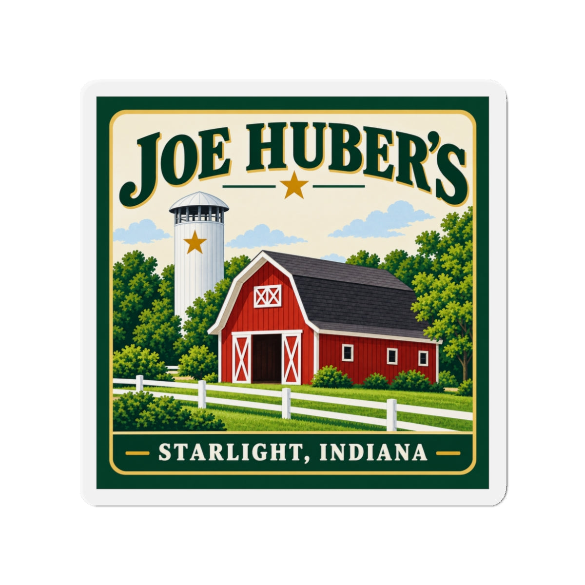 Joe Huber’s — Barnyard Landmark Magnet — product mockup