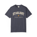 Starlight, Indiana — Classic Varsity Tee on Navy — supplier-generated preview; physical sample pending