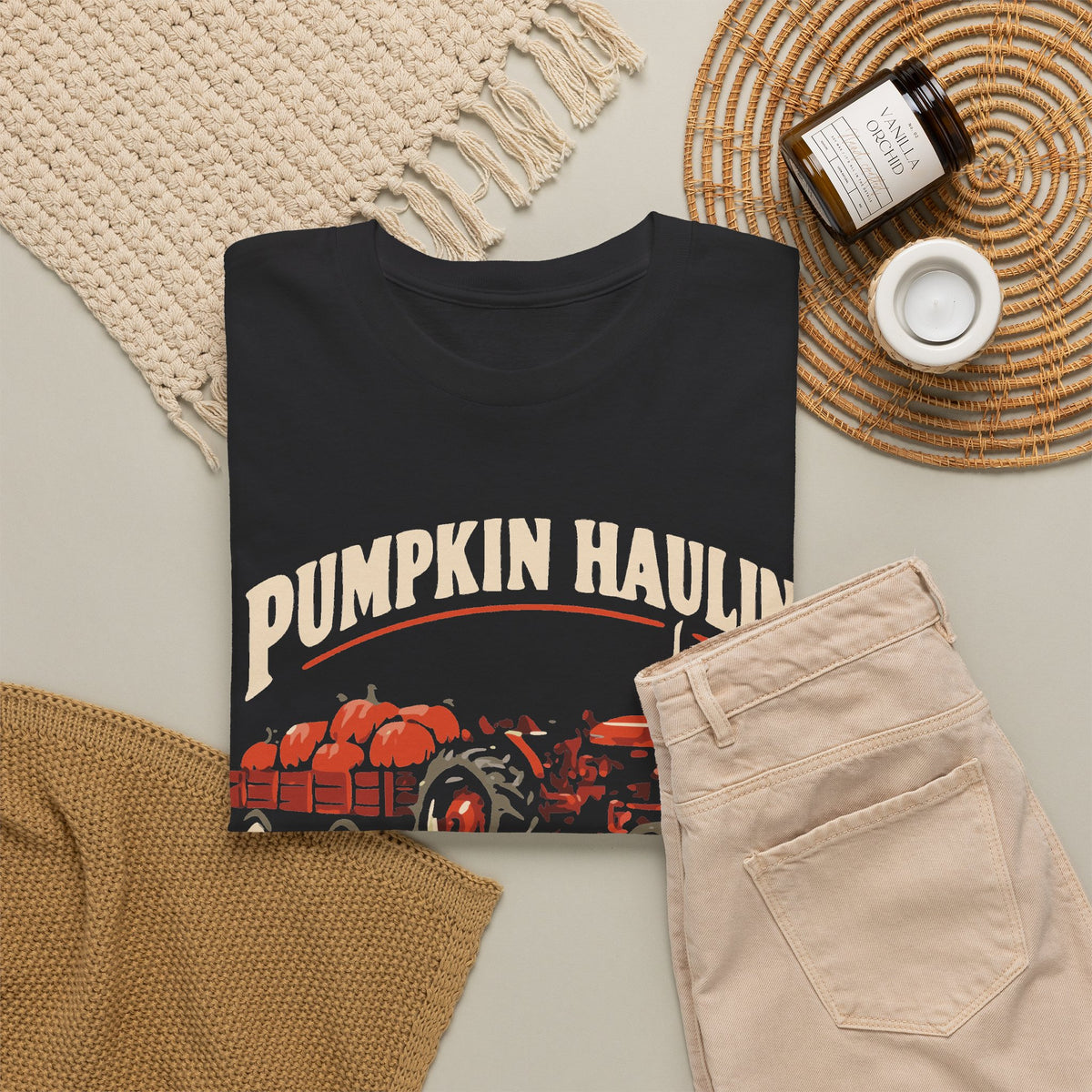 Pumpkin Haulin’ — Personalized Tractor Tee (Adult)