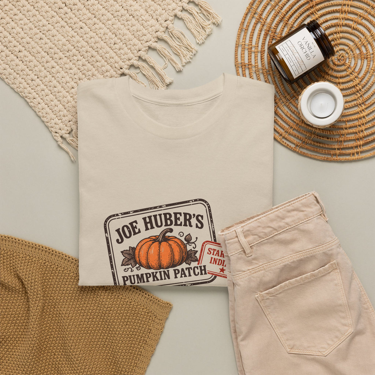 Pumpkin Patch Passport — Personalized Stamp Tee (Adult)