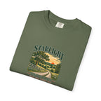 Starlight, Indiana — Country Roads Tee on Sage — supplier-generated preview; physical sample pending