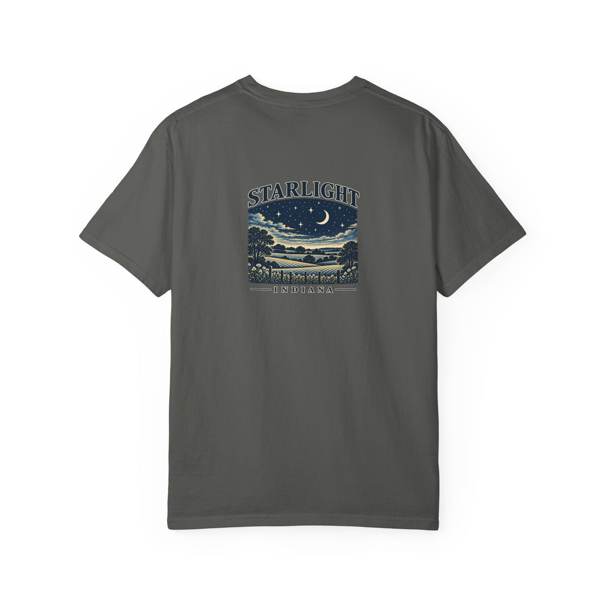 Starlight, Indiana — Starlight Nights Tee on Pepper — supplier-generated preview; physical sample pending